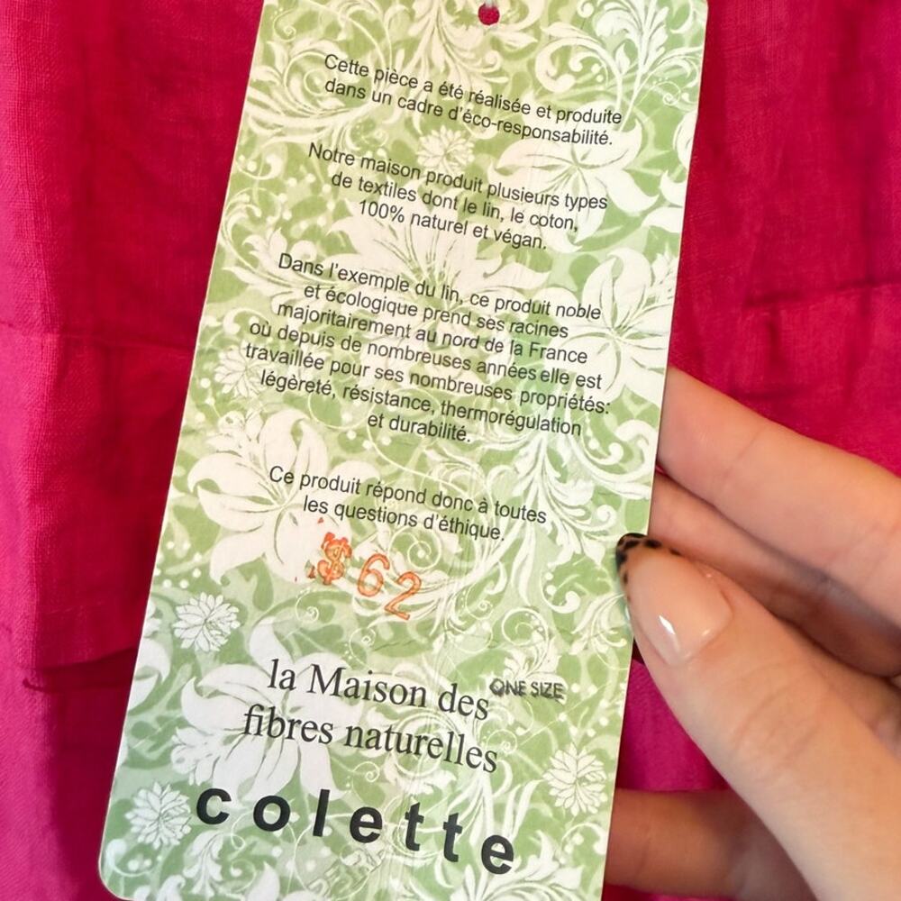 NEW Colette Hot Pink Linen Skirt One Size Lightweight Beach Boho Summer Skirt - Picture 5 of 7